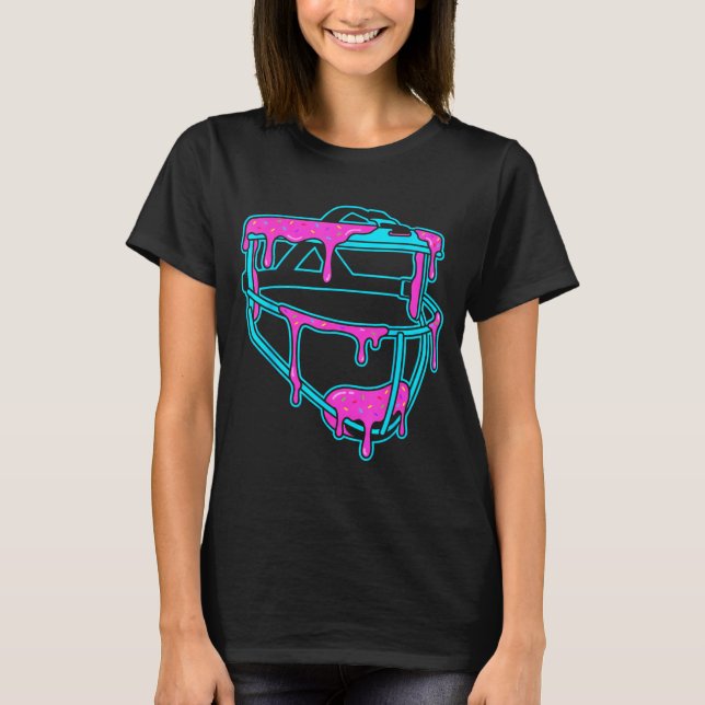 T-shirt Softball Catcher Drip Ice Cream Mask Sprinkles Gam (Devant)