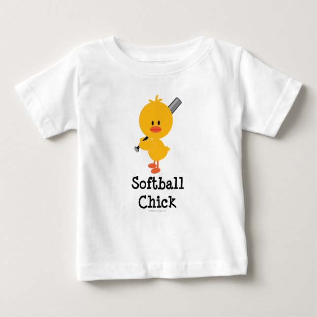 T-shirt softball Chick Baby Long Sleeve (Devant)