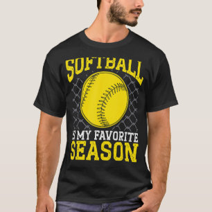 T-shirt Softball Est Mon Jeu De Saison Préférée De Joueur