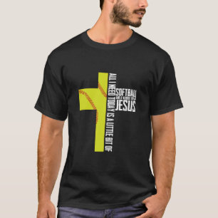 T-shirt Softball Et Jésus Sport Religieux