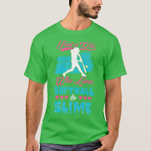 T-shirt Softball Et Slime Girls Sport Cadeau