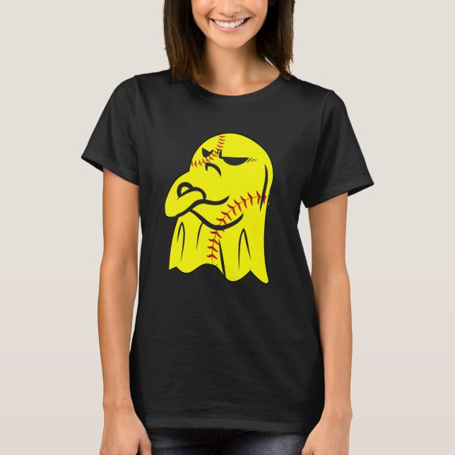 T-shirt Softball Ghost Softball Lover Halloween Costume_1 (Devant)