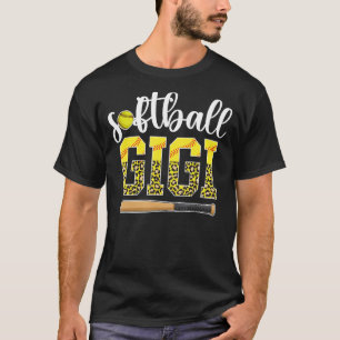 T-shirt Softball Gigi D'Un Lecteur De Softball Leopard