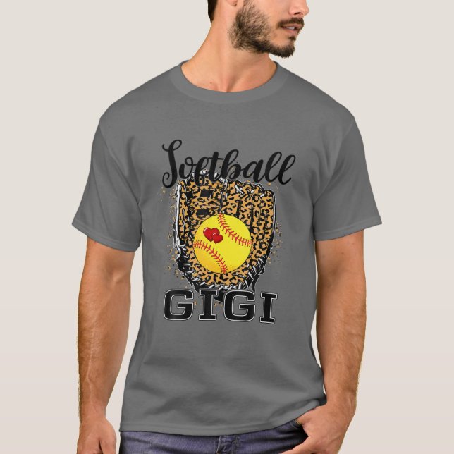 T-shirt Softball Gigi Leopard Jour Grand-mère Sport (Devant)