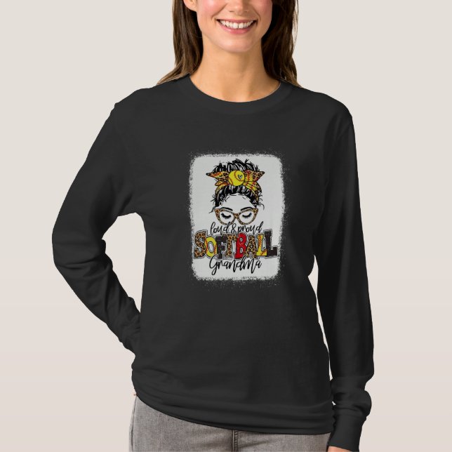 T-shirt Softball Grandma Messy Bun  Softball Grandma (Devant)