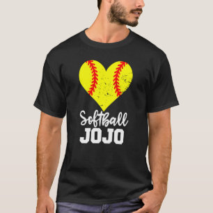 T-shirt Softball Jojo Softball Heart Grandma JoJo