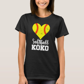 T-shirt Softball Koko Softball Heart Grandma Koko