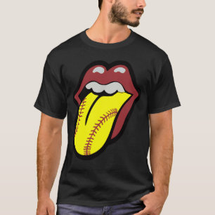 T-shirt Softball Lips Softball Kiss