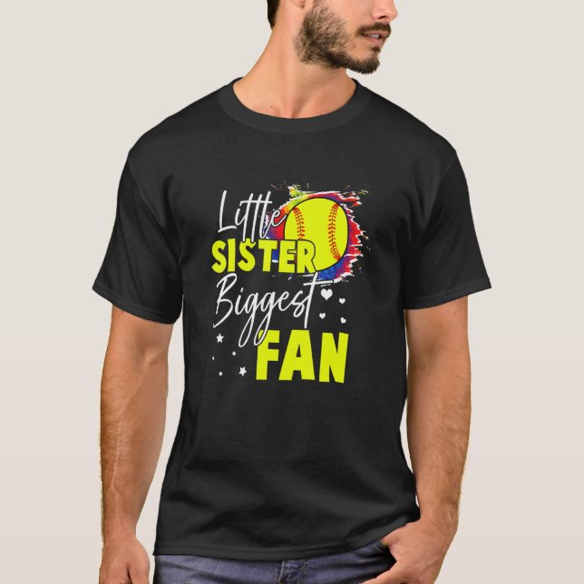 T-shirt Softball Little Sister Plus Gros Ventilateur Tee D (Devant)