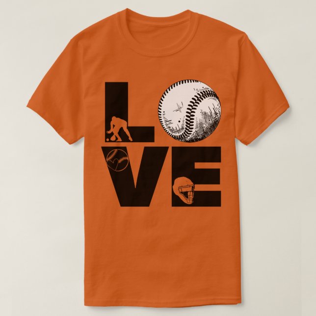 T-shirt Softball LOVE Funny 7 (Design devant)