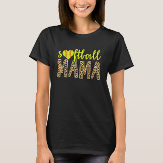 T-shirt Softball Mama Cute Cheetah Fête des Mères Sports 9