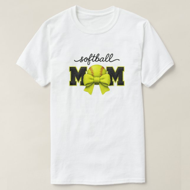 T-shirt Softball Mama Faux yarn, Knit  Sports Tee (Design devant)