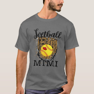 T-shirt Softball Mimi Leopard Jeu Jour Cadeau Pour Mère Sp