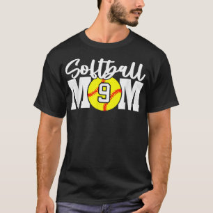 T-shirt Softball Mom Numéro 9
