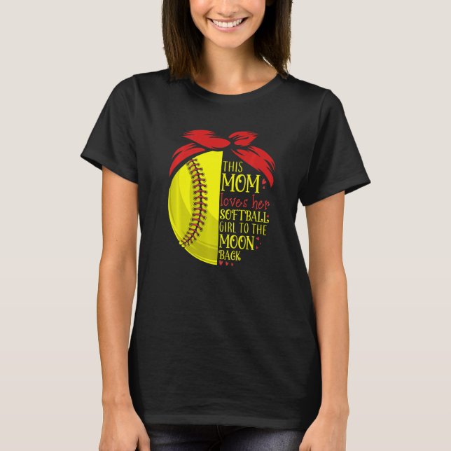 T-shirt Softball  Mom Women Pitcher Catcher Girls (Devant)