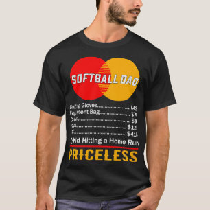 T-shirt Softball Papa Mon Enfant Toucher Un Coup À Domicil
