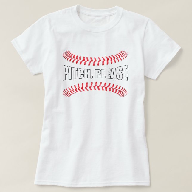 T-shirt Softball "Pitch, Please" Funny Softball (Design devant)