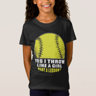 T-Shirt softball player Cadeau pour filles mignonne softba