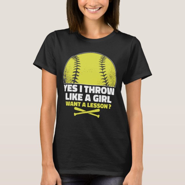 T-shirt softball player Cadeau pour les filles, mignon amo (Devant)