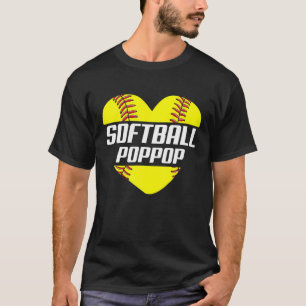 T-shirt Softball Player Family Gifts Softball Poppop Heart