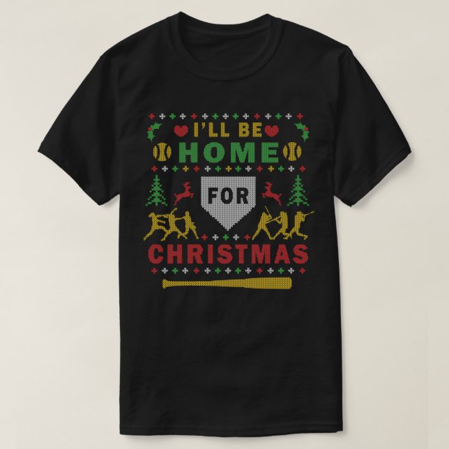 T-shirt Softball Vilain Art numérique de fête de Noël (Design devant)