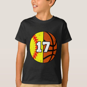 T-shirt Softll Sketll Numéro 17 Maillot Drôle 17e Annivers
