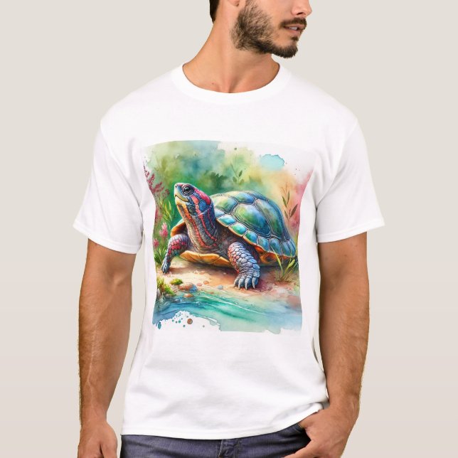 T-shirt Softshell Turtle 221024AREF149 - Watercolor (Devant)