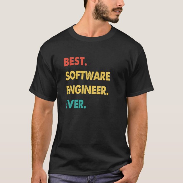 T-shirt Software Engineer Retro Best Software Engineer Eve (Devant)