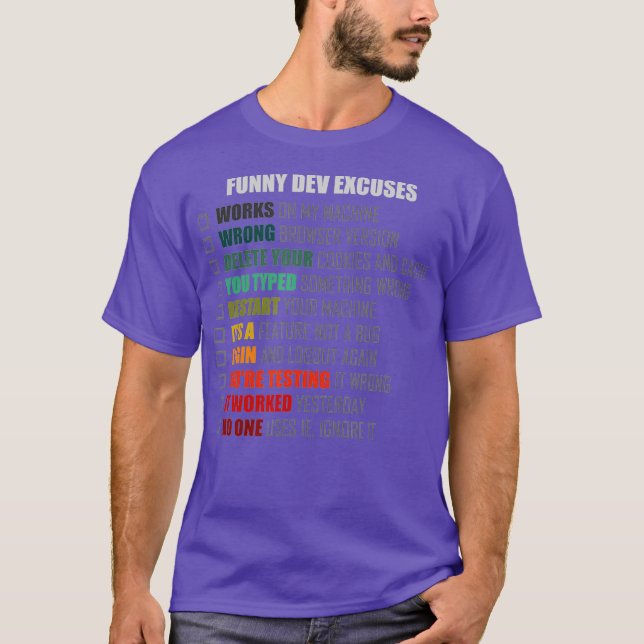 T-shirt Software Funny Dev Explique Sur Les Bogues Trouvés (Devant)
