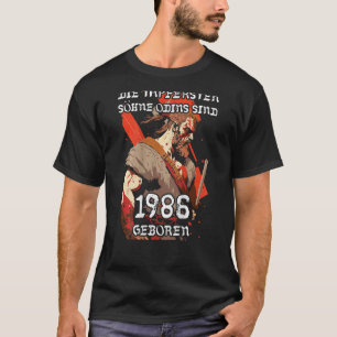 T-shirt Söhne Odin Anniversaire Geboren 1986 Retour Imprim