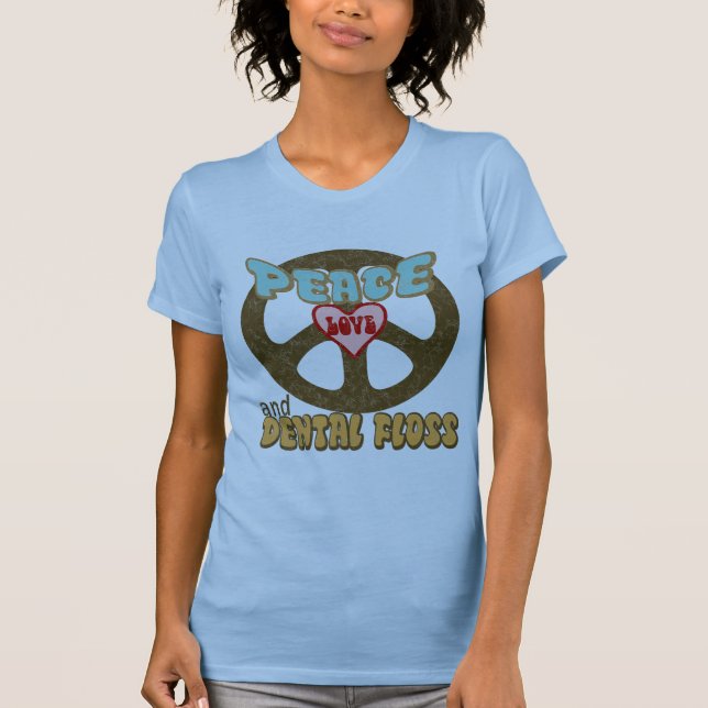 T-SHIRT SOIE DENTAIRE D'AMOUR DE PAIX (Devant)