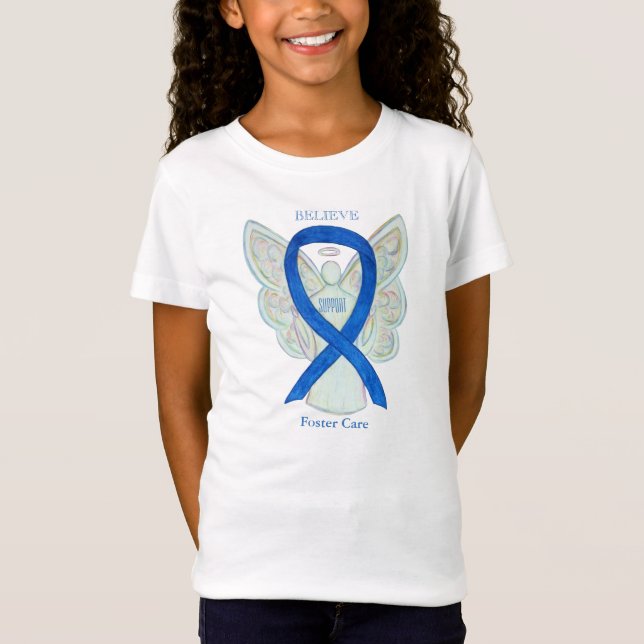 T-Shirt Soin de fosse Blue Sensibilisation Ruban Angel Che (Devant)