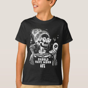 T-shirt Soin de la peau d'Halloween Esthéticienne Squelett