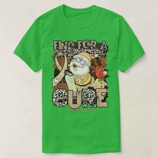 T-shirt Soin de noël léopard de sensibilisation à l'utérus (Design devant)