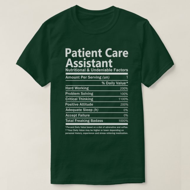 T-shirt Soins aux patients Assistant Nutritionnel et indén (Design devant)