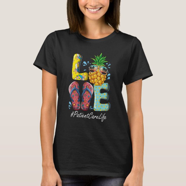 T-shirt Soins aux patients Bonjour été heureux Dernier jou (Devant)