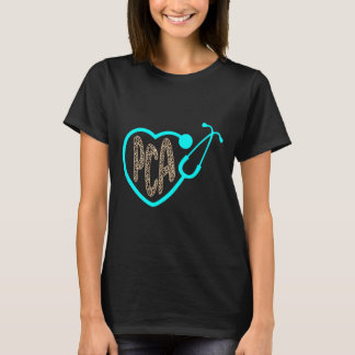 T-shirt Soins aux patients Pca Coeur constant Leopard Infi