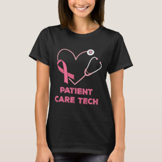 T-shirt Soins aux patients Tech Pct Coeur rose Stethoscope