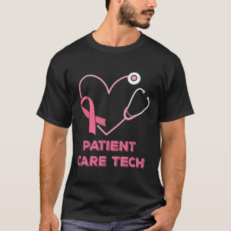 T-shirt Soins aux patients Tech Pct Coeur rose Stethoscope
