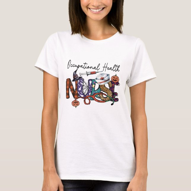 T-shirt Soins infirmiers en santé au travail Citrouille T- (Devant)