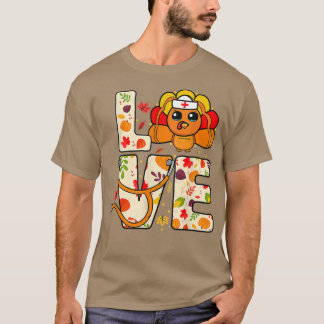 T-shirt Soins infirmiers Vie Thanksgiving Automne Femmes T