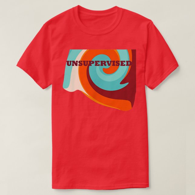 T-shirt Soirée Amusante Non Surveillée Fête Orange Maroon  (Design devant)