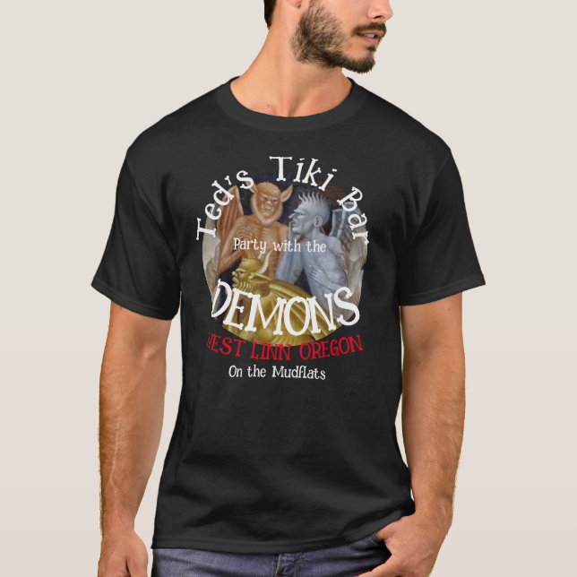 T-shirt Soirée au bar Tiki avec les Démons sur les vasière (Devant)