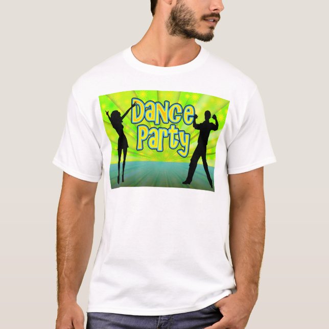T-shirt Soirée dansante, vert au néon/noir (Devant)