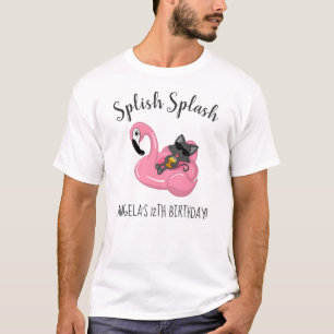 T-shirt Soirée de l'Anniversaire de enfant Flamant rose de