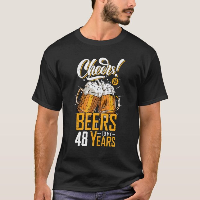 T-shirt Soirée Et Bières À 48 Ans 48ème Anniversaire (Devant)