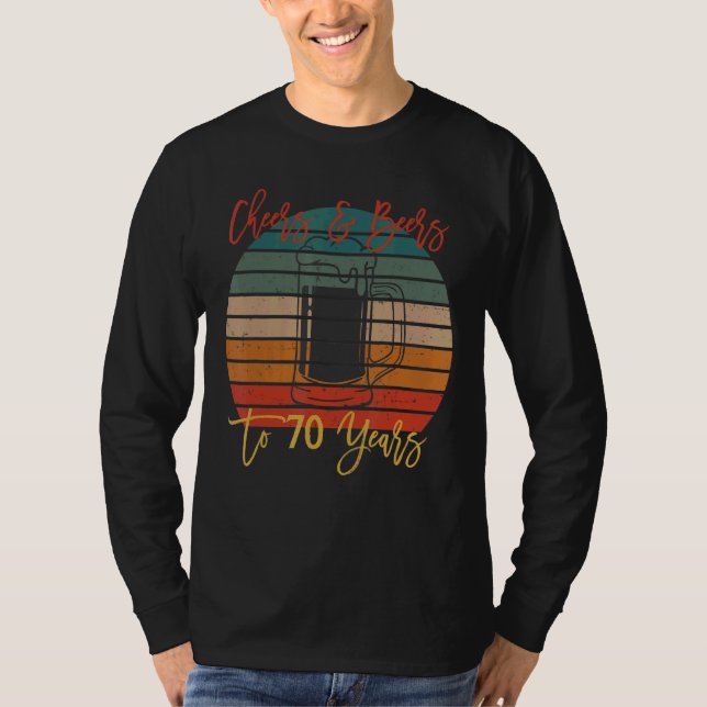 T-shirt Soirée Et Bières À 70 Ans Fête D'Anniversaire 1 (Devant)