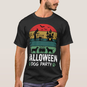 T-shirt Soirée Halloween Chien Sorcière Chaudron Château H