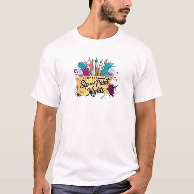 T-shirt Soirées créatives Sip d'été & Peinture Tee (Devant)