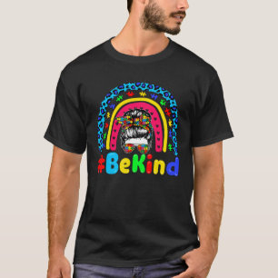 T-shirt Sois gentil Autism Awareness Arc-en-ciel Fille aux